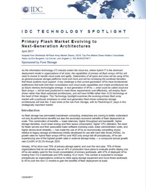 IDC TECHNOLOGY SPOTLIGHT: Primary Flash Market Evolving to Next Generation Architectures