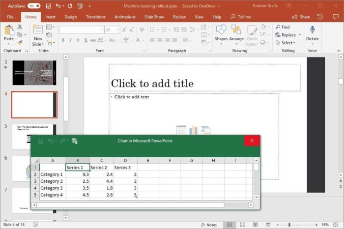 powerpoint 2016 add chart