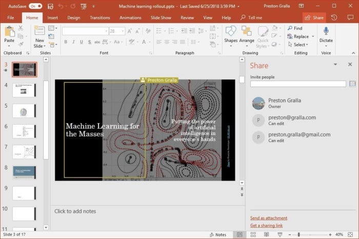 powerpoint 2016 collaborating
