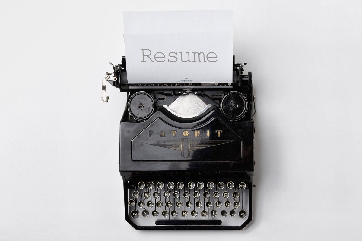 resume typewriter cv career job search