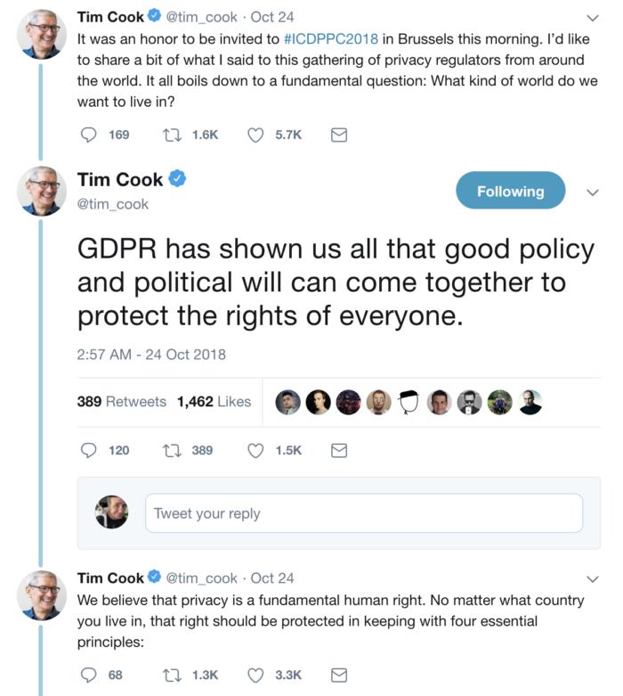 tim cook tweets