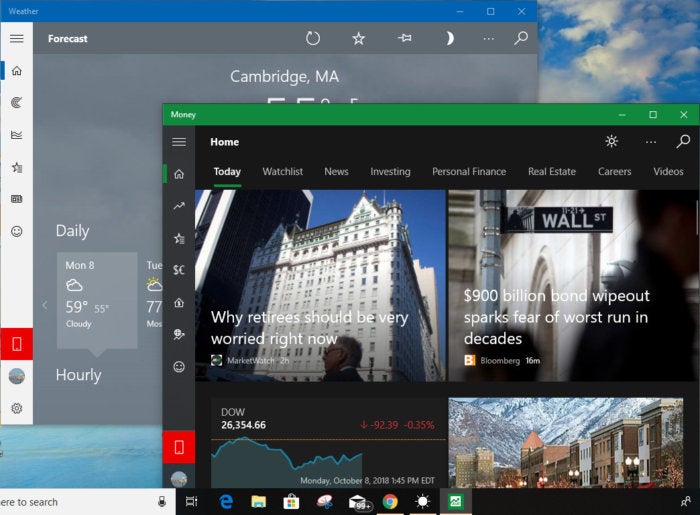 win10 oct2018 modern apps