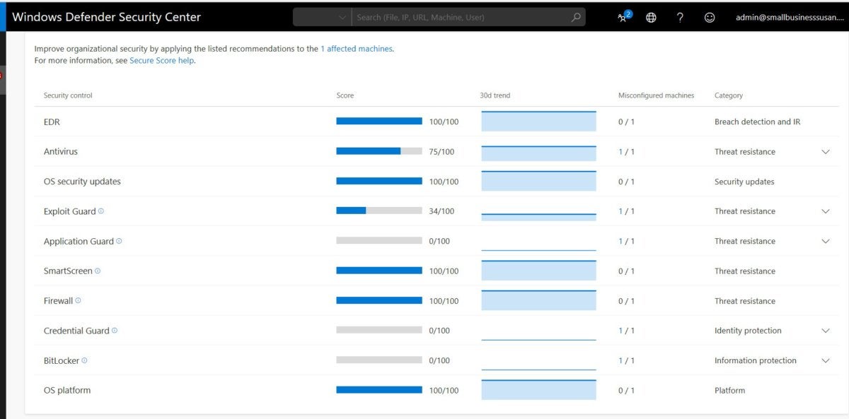 windows defender security center