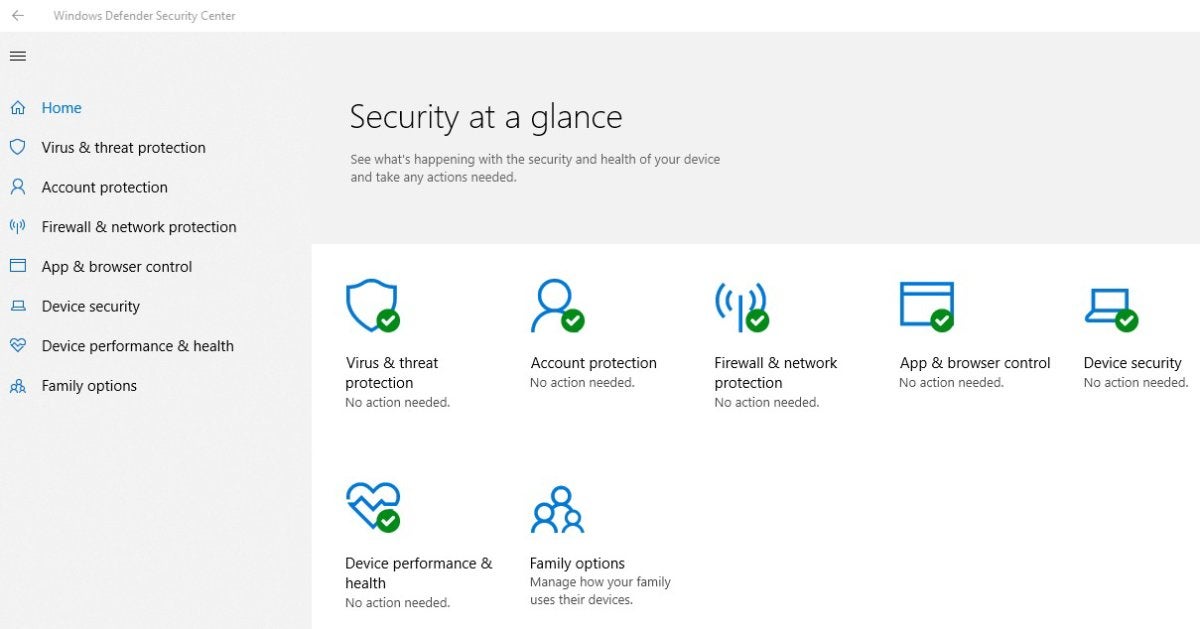 windows defender security center