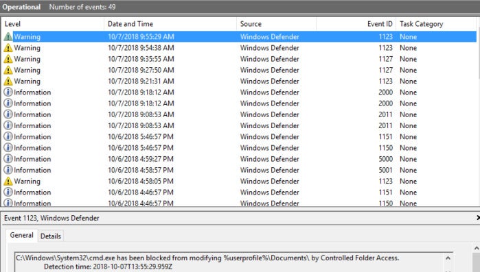 windows events log 1
