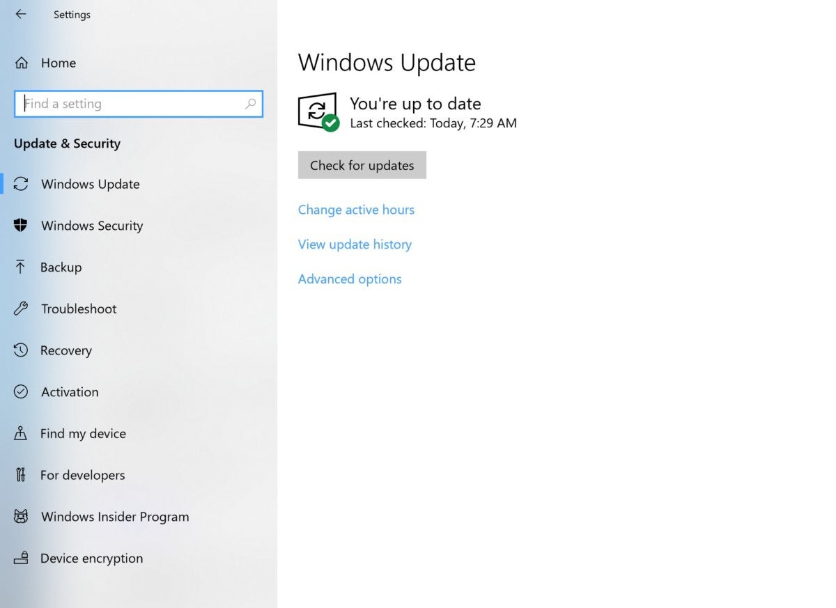 Microsoft Windows 10 windows update main