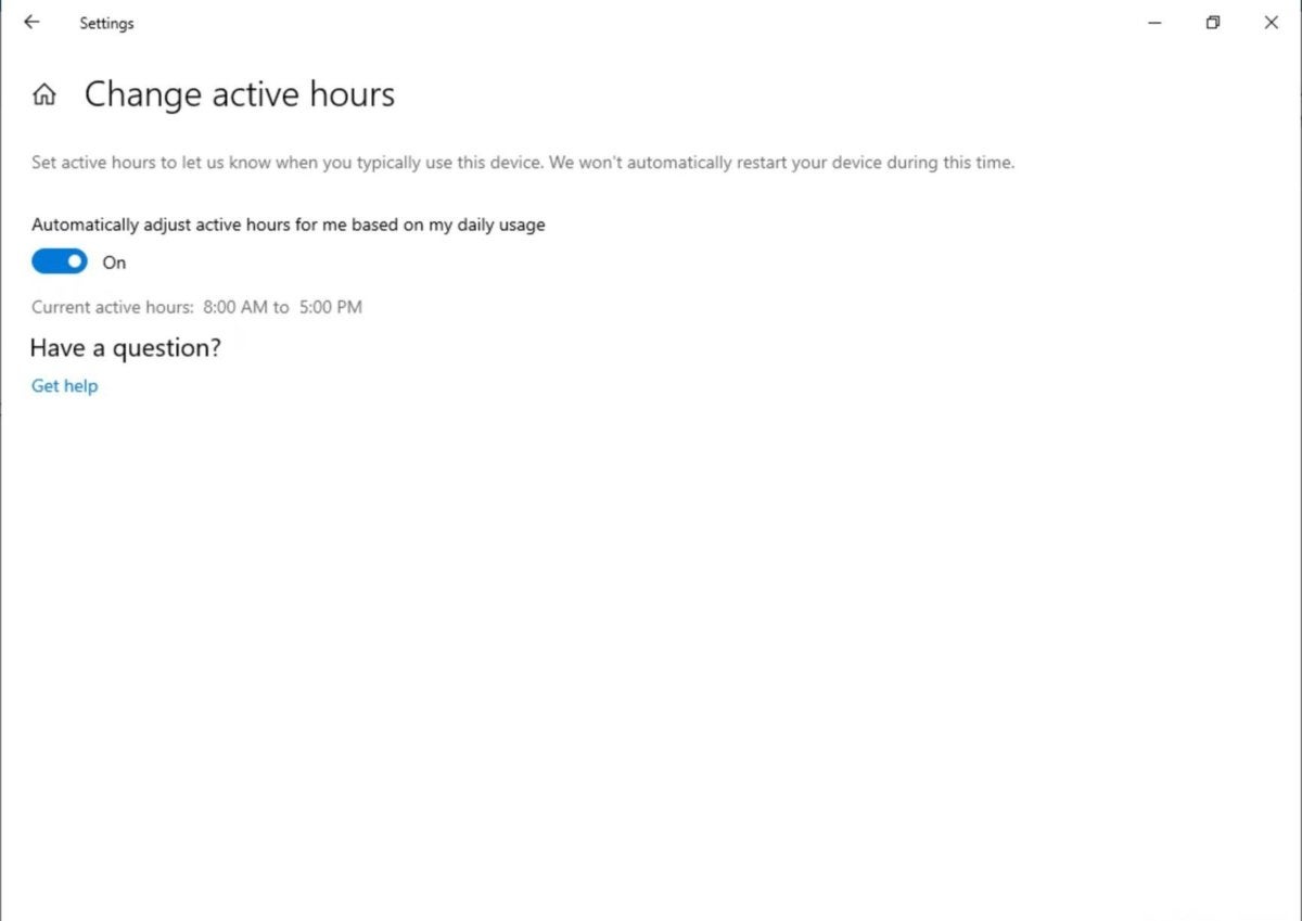 adjust active hours
