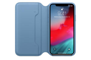 apple iphone x leather folio case blue
