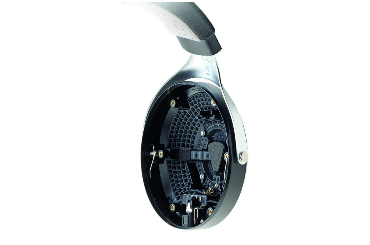View of the Focal Elegia’s closed back ear cup with vent.
