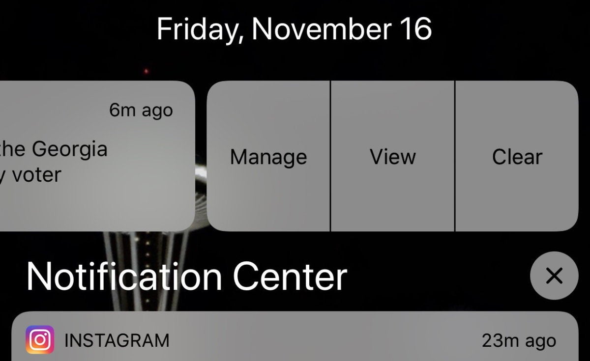 mac911 notification lock screen swipe manage