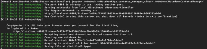 mxnet notebook command line