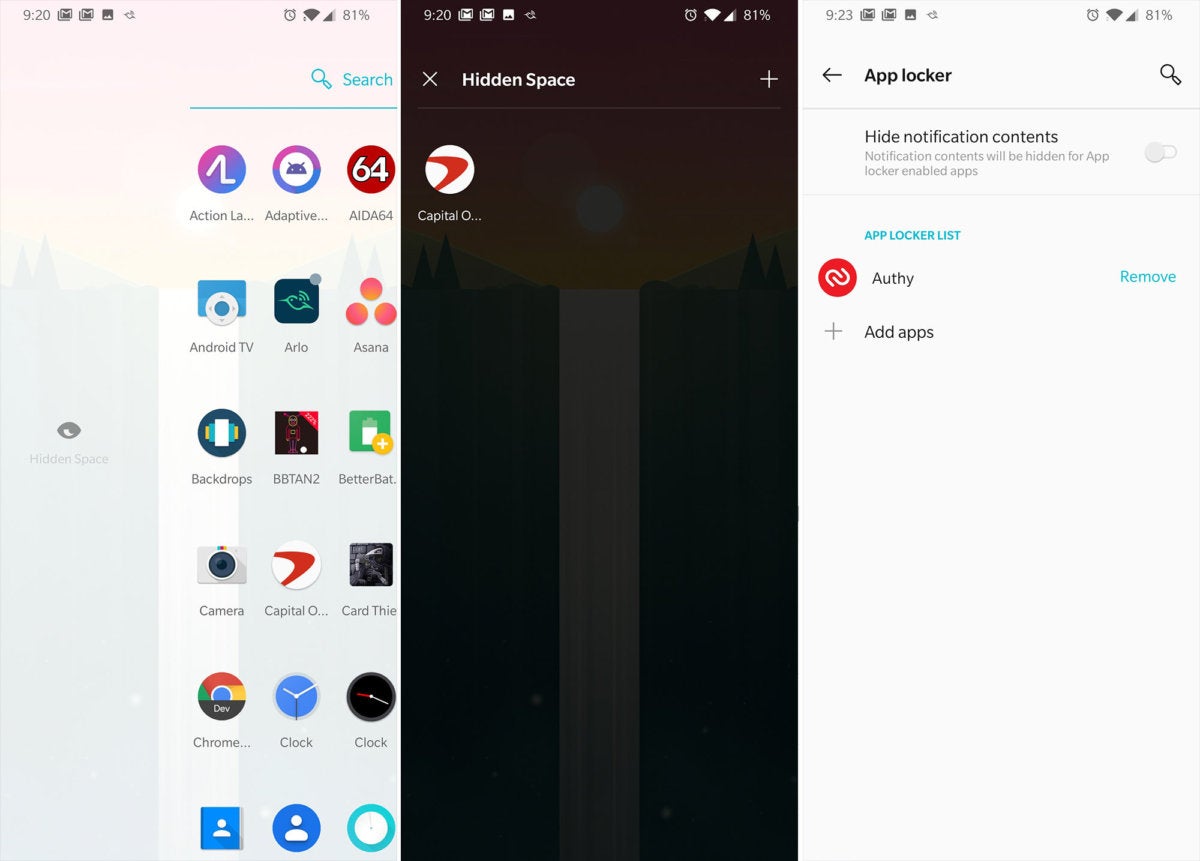 protect apps oneplus