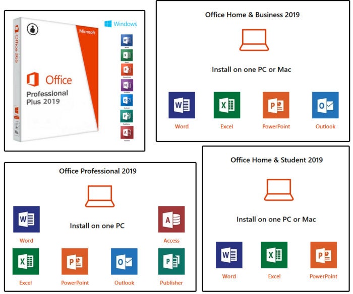 microsoft office 2019 desktop versions