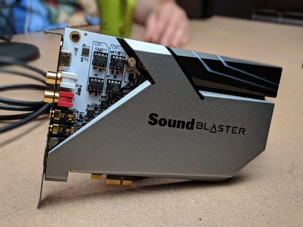 Detail view of Creative Labs Sound BlasterX AE-9 audio card