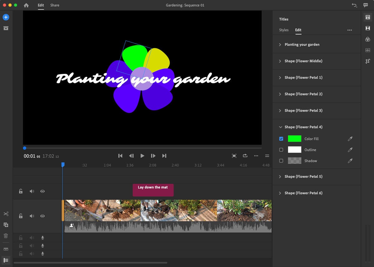 adobe premiere rush 2018 editing motion titles