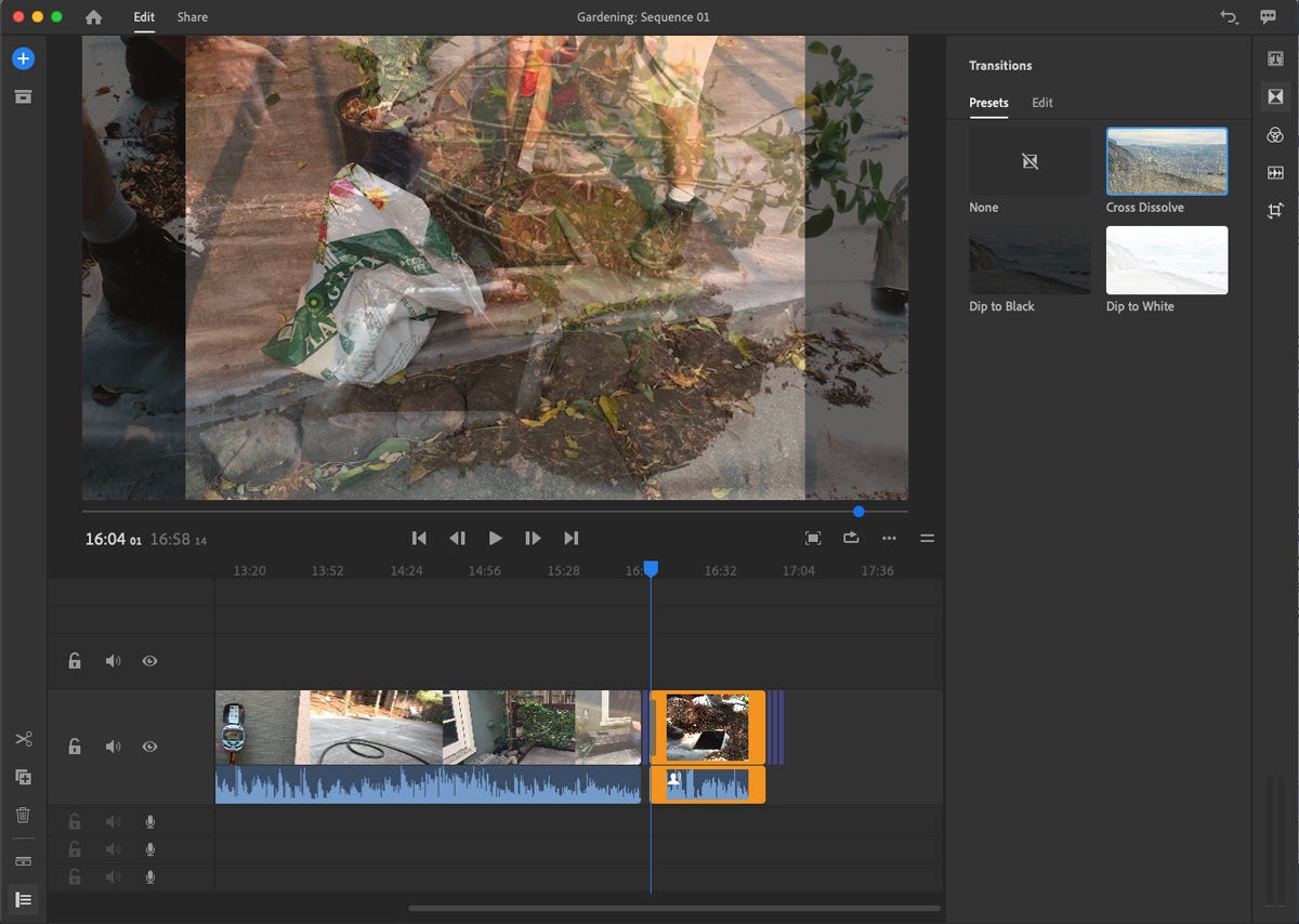 adobe premiere rush 2018 transitions