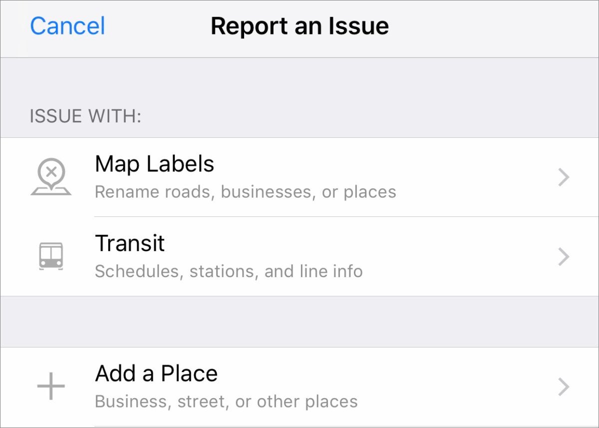 mac911 report ios maps problem