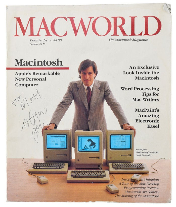 macworld first issue steve jobs autograph