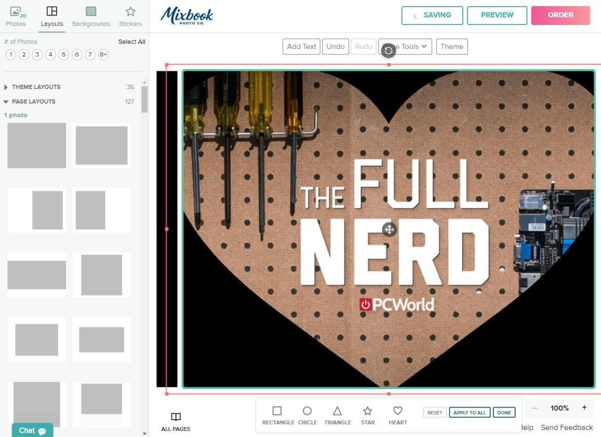 mixbook editor shapes