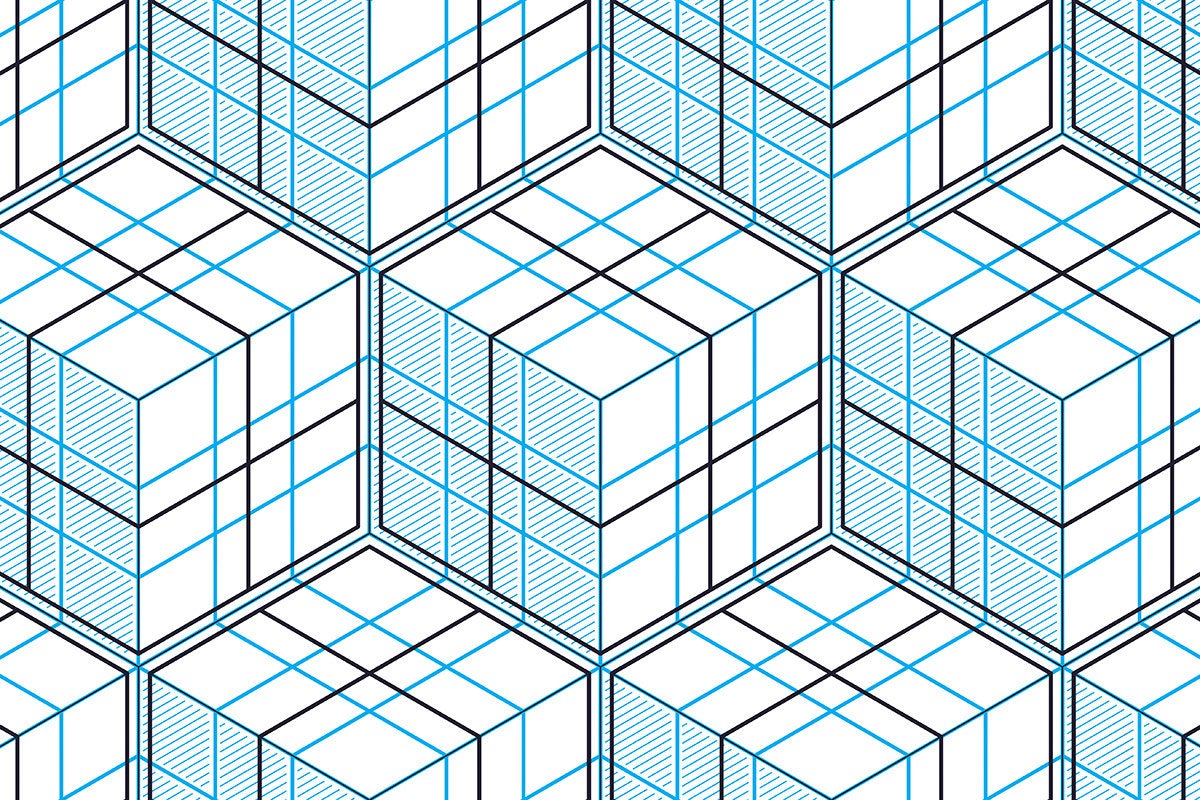 modular geometric cube structure / grid / matrix