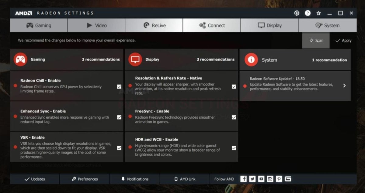 radeon settings advisor