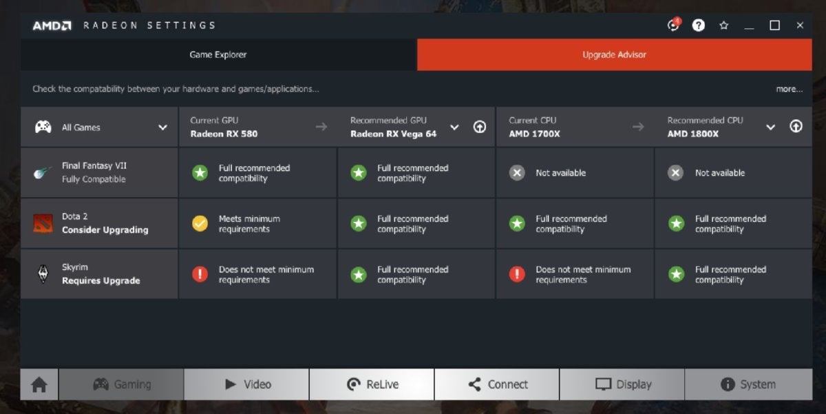 Radeon on sale settings update