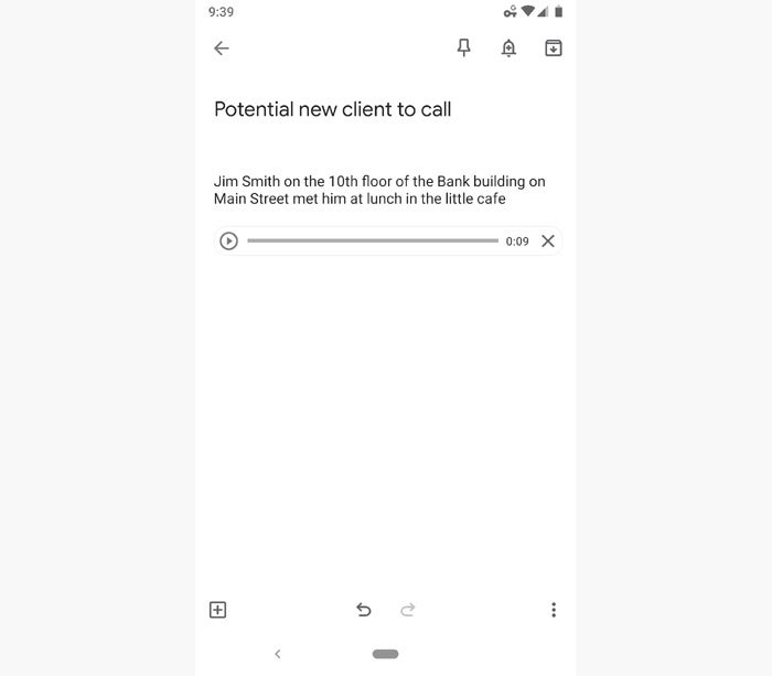 google keep android recordings