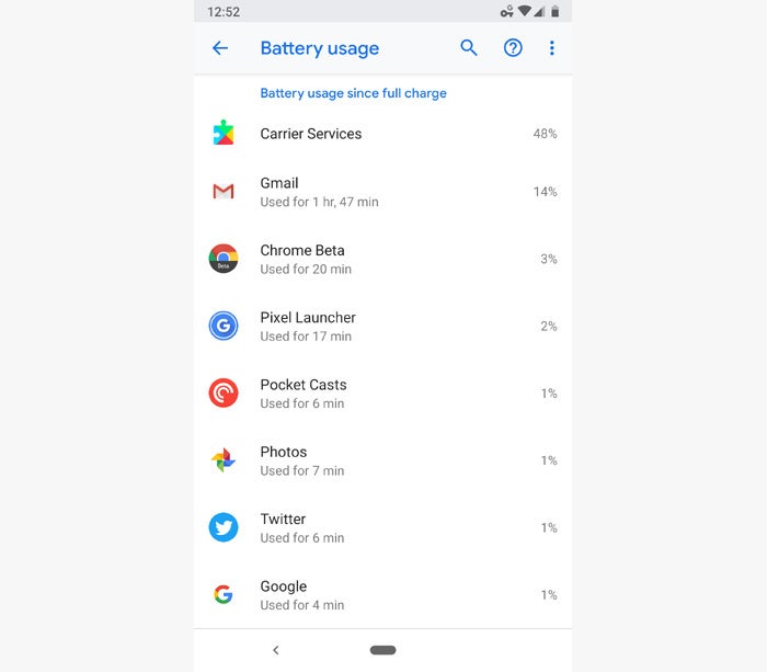 android pie tips battery stats