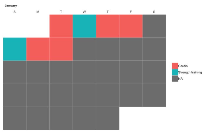 color-coded calendar