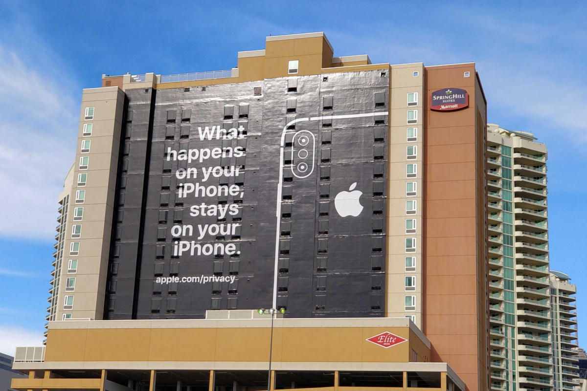 Apple’s iPhone privacy billboard is a clever CES troll, but it’s also