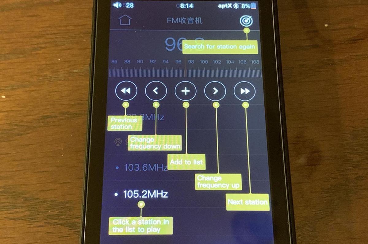 FM Radio is a cool feature but only works with a pair of wired headphones attached.