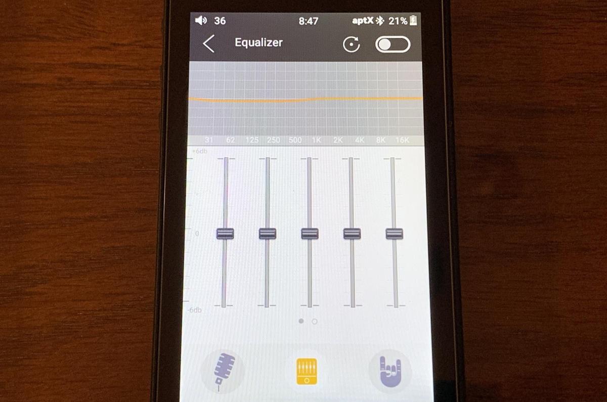 The Fiio M7 allows you to apply custom EQ to your music.