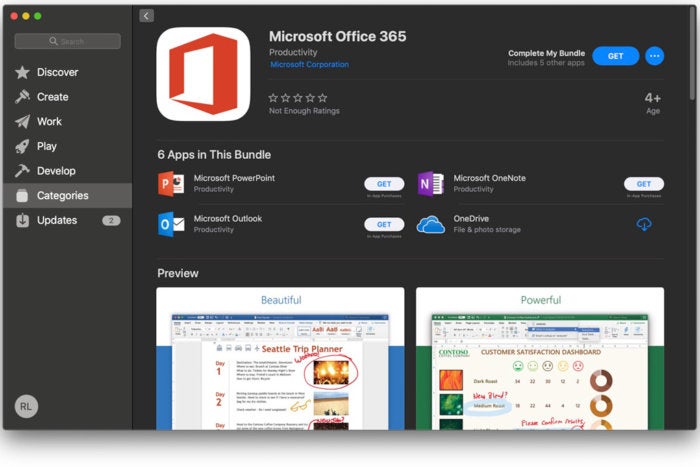 Microsoft Office 365 For Mac Get Word Excel Powerpoint And Others In App Store Macworld