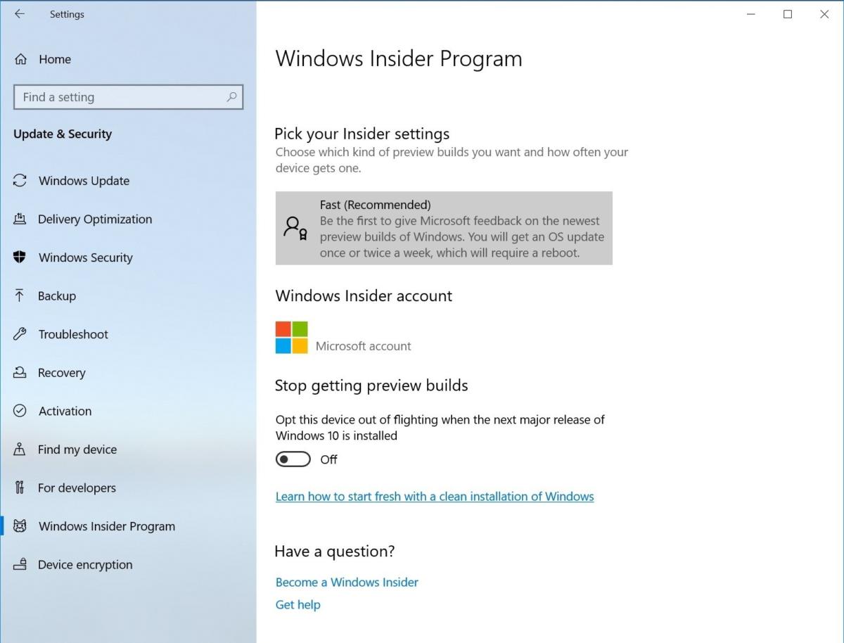 simplified windows insider page