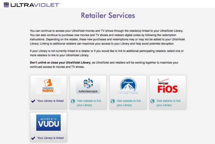 ultraviolet retailer services