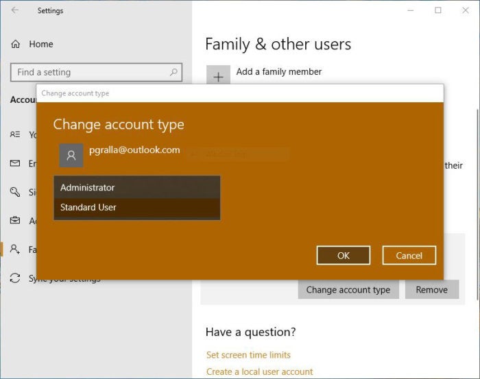 make admin account win 7