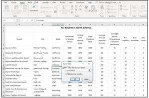01 create an excel table in two seconds
