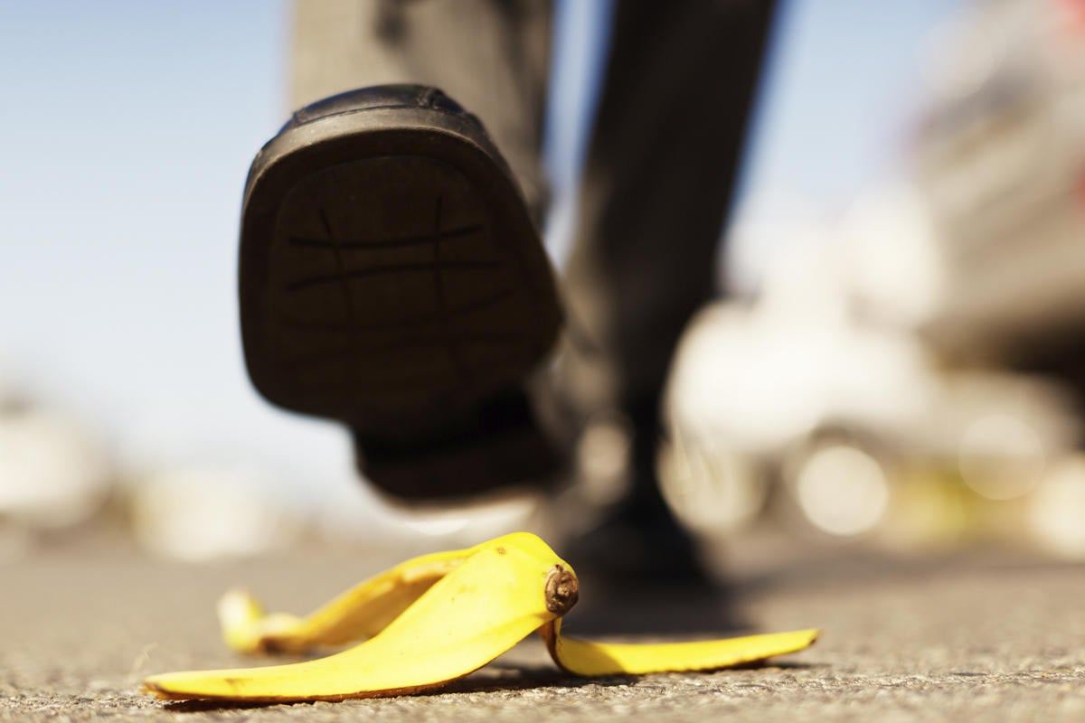 banana peel slip accident mistake fall by rapideye getty