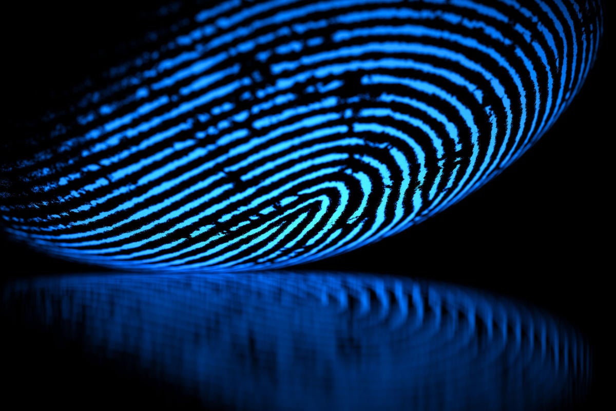 Biometric fingerprint scanning.
