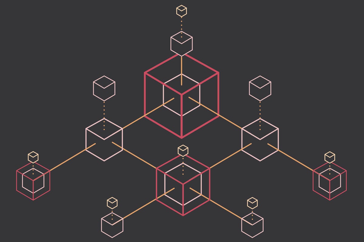 blockchain cubes symmetry network connected cube square by hera stock getty