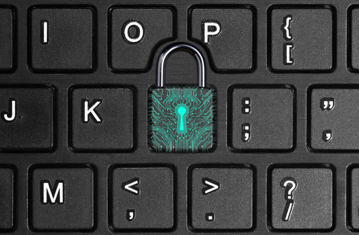 cyber security key lock keyboard