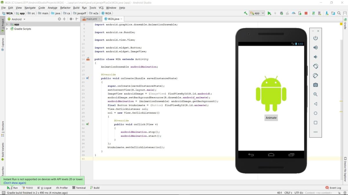 android studio with java