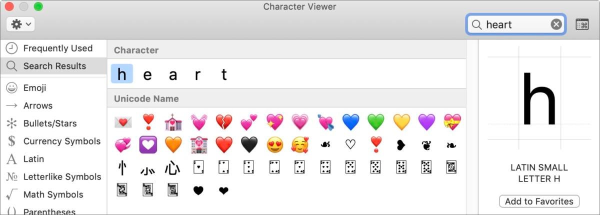 mac911 character viewer search heart