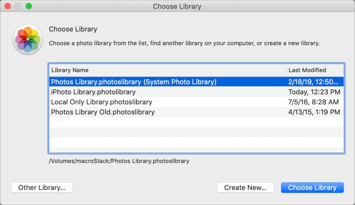 mac911 choose photos library open