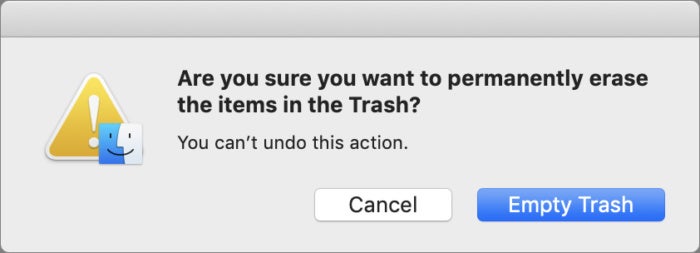 cannot delete trash mac