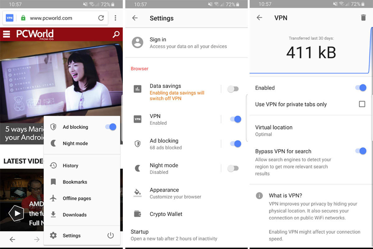 opera vpn settings