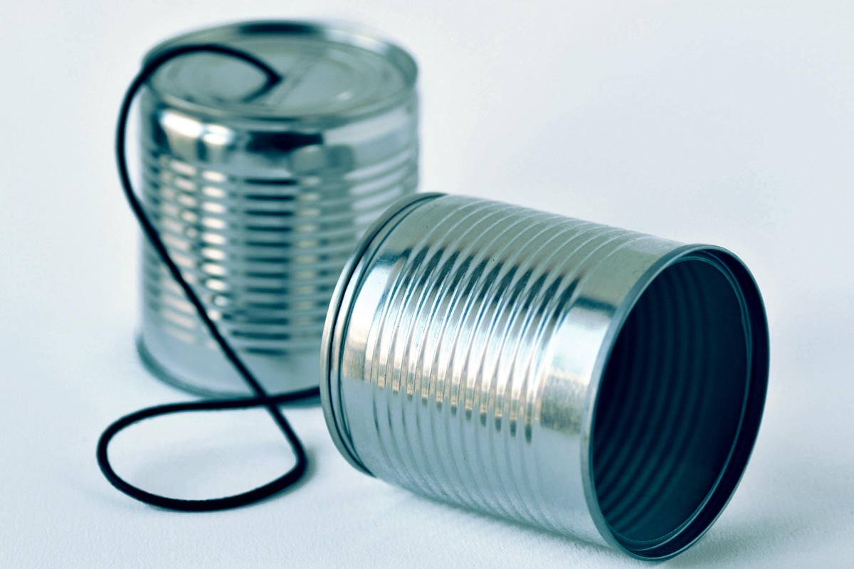 phone on a string cans communication