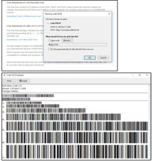 001 download the code128 and code 39 barcode fonts