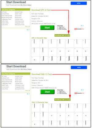 barcode fonts for word 2013