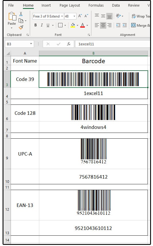 how to get activebarcode in excel 2013